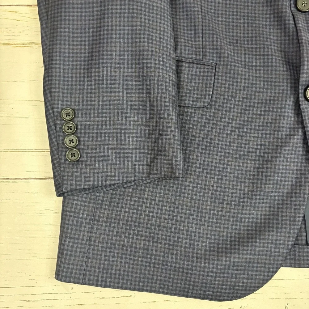 Brooks Brothers Blazer Mens 40R Blue Check Wool BrooksCool